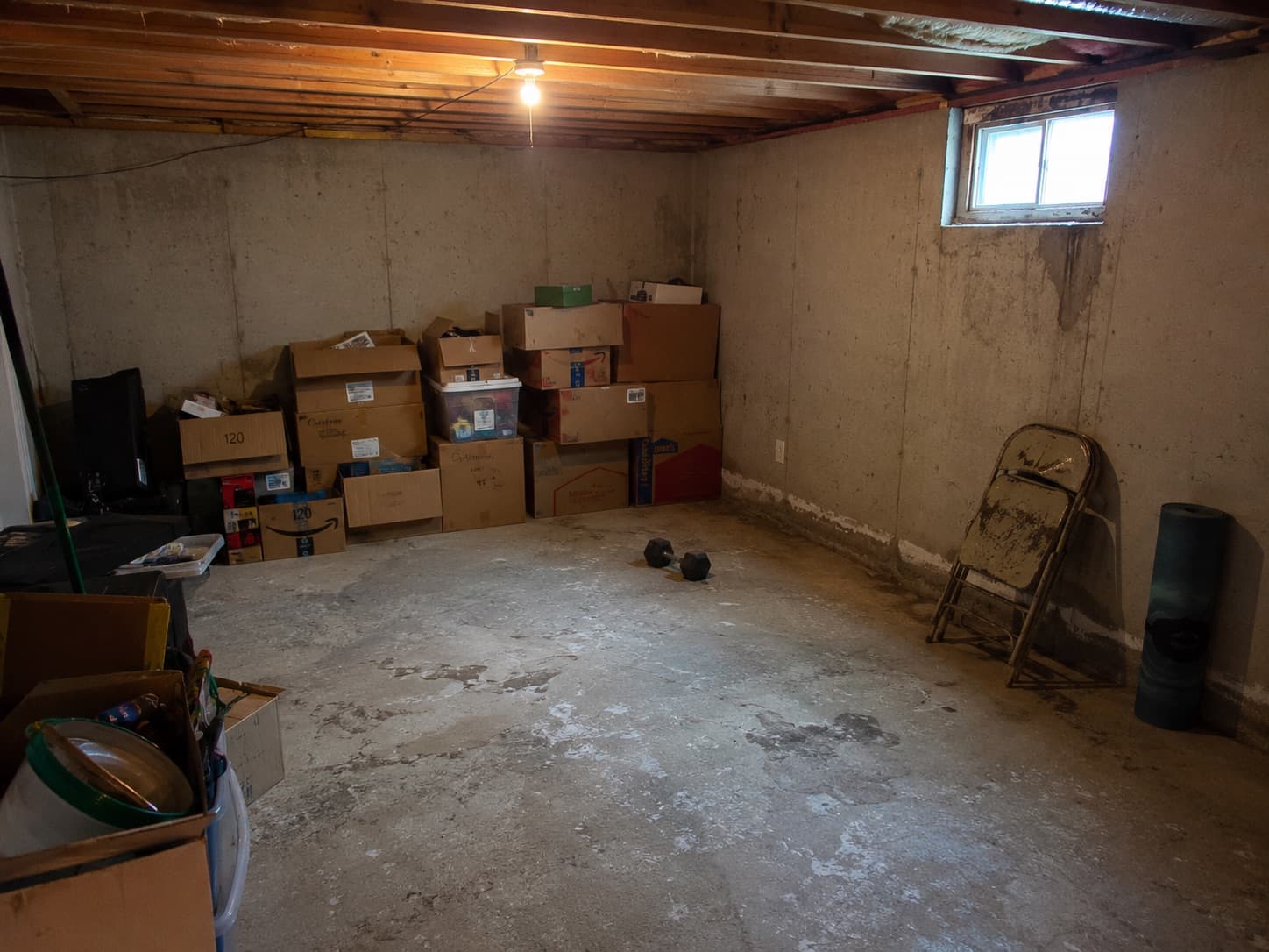 Home Gym Basement Floor before coating